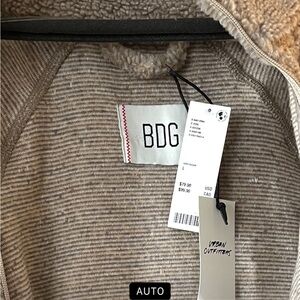 Beige Brand New Never Worn Men’s Large Sherpa Jacket by BDG